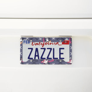 Cute Pirate Panda Bear Pattern License Plate Frame