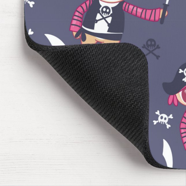 Cute Pirate Panda Bear Pattern Mouse Pad (Corner)