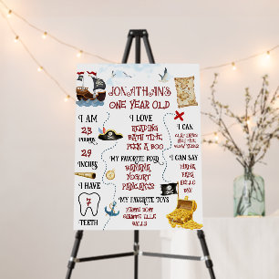 Cute Pirate Party welcome First birthday Foam Board