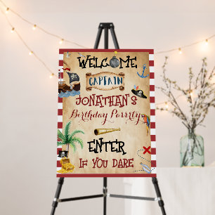 Cute Pirate Party welcome Foam Board