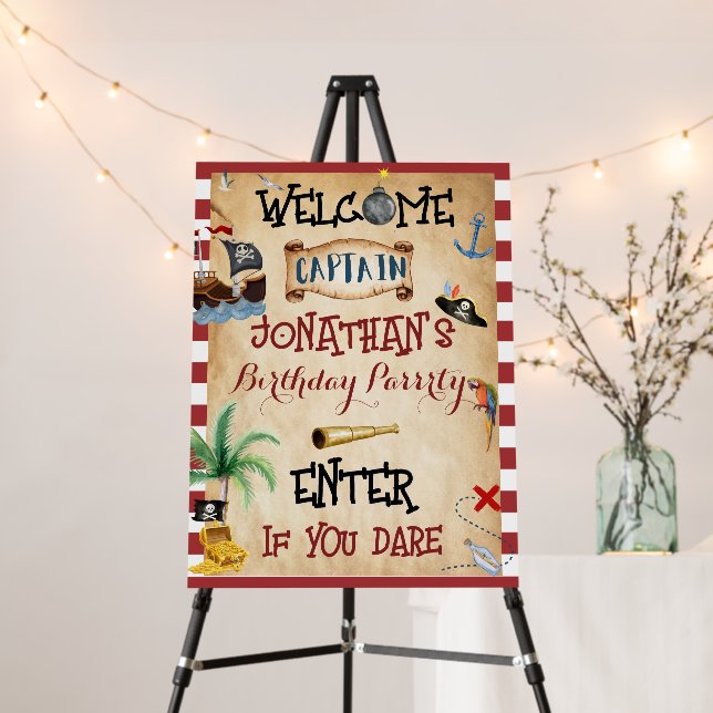 Cute Pirate Party welcome Foam Board (In Situ (Stand))