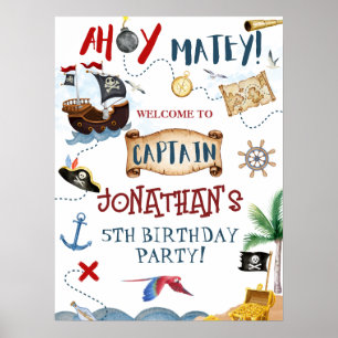 Cute Pirate Party Welcome Poster