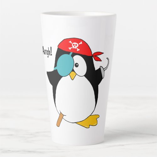 Cute Pirate Penguin Argh Latte Mug
