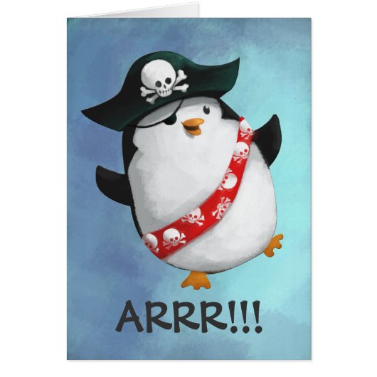 Cute Pirate Penguin Cards (Front)