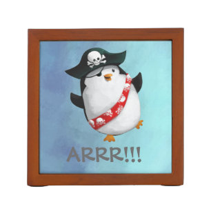 Cute Pirate Penguin Pencil Holder