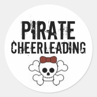 cute pirate, Pirate, Cheerleading Classic Round Sticker