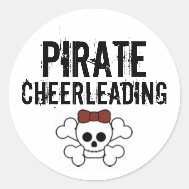 cute pirate, Pirate, Cheerleading Classic Round Sticker (Front)