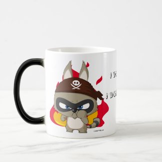 Cute pirate raccoon anime cartoon character mug