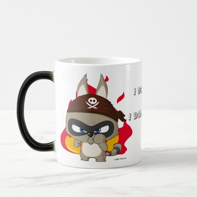 Cute pirate raccoon anime cartoon character mug (Left)