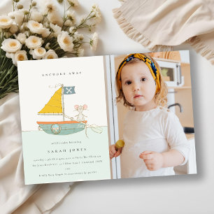 Cute Pirate Sailboat Kids Any Age Birthday Invite