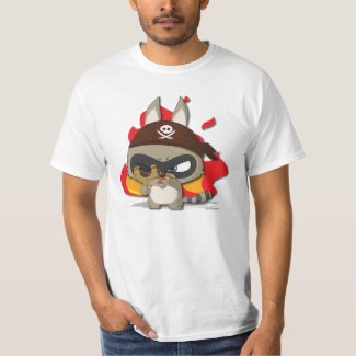 Cute Pirate Slingshot Cartoon Character T-shirt