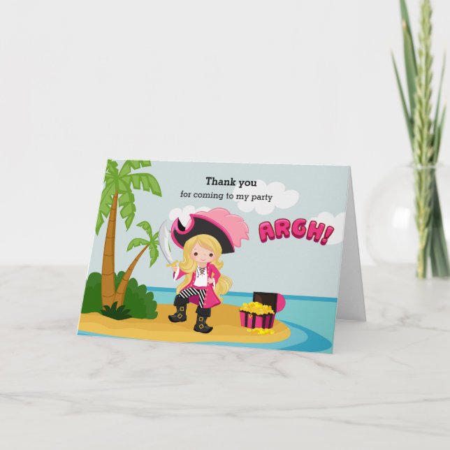 Cute Pirate Thank You Card (Front)