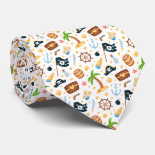 Cute Pirate Themed Nautical Pattern  Neck Tie