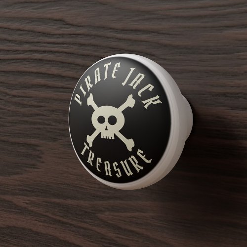 Cute Pirate Treasure Skull Crossbones Cabinet Knob