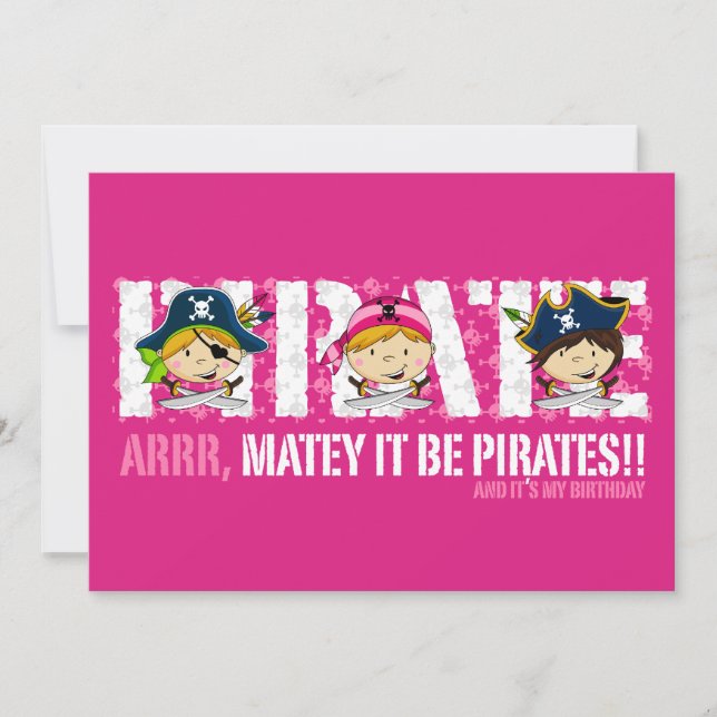 Cute Pirates Party Invite (Front)