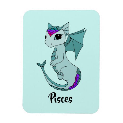 Cute Pisces Dragon design zodiac magnet