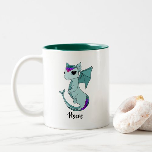 Cute Pisces Dragon design zodiac mug