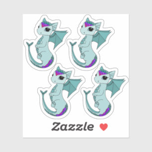 Cute Pisces Dragon design zodiac sticker
