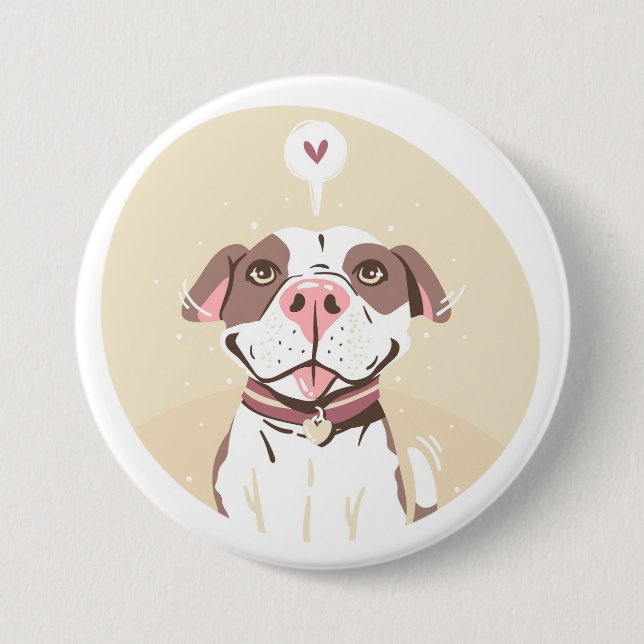 Cute Pit Bull Button (Front)