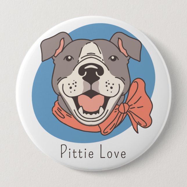 Cute Pit Bull Button (Front)