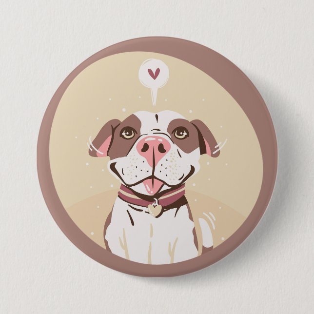 Cute Pit Bull Button (Front)