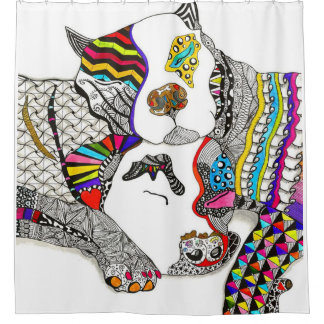 Cute Pit Bull Love You Shower Curtain