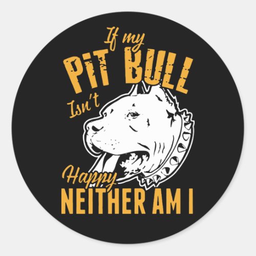 Cute Pit Bull Mom Dad Puppy Dog Funny Pitbull Classic Round Sticker