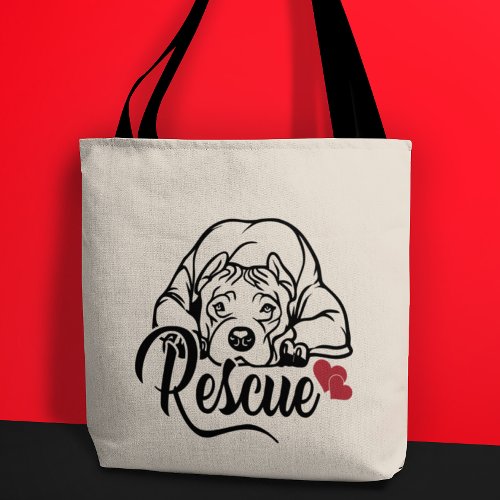 Cute Pit Bull Rescue Adoption Pitbull Gift Pittie  Tote Bag