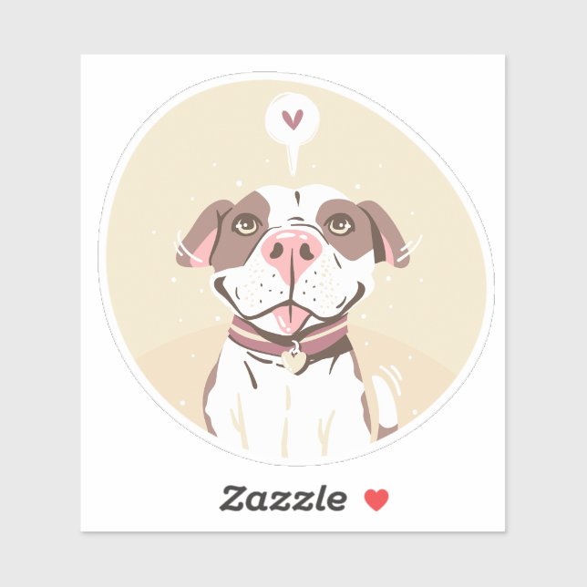 Cute Pit Bull Sticker (Sheet)