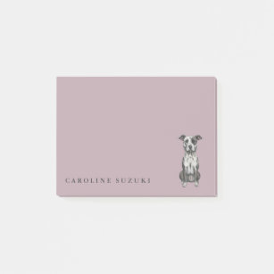 Cute Pit Bull Terrier Dog Drawing, Personalized Post-it Notes