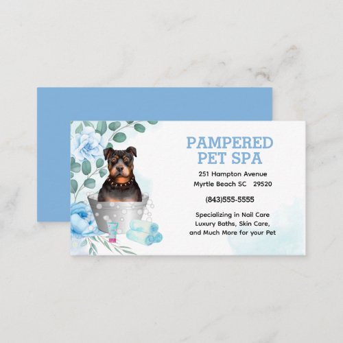 Cute Pit Bull Terrier Pet Groomer Spa Appointment Business Card