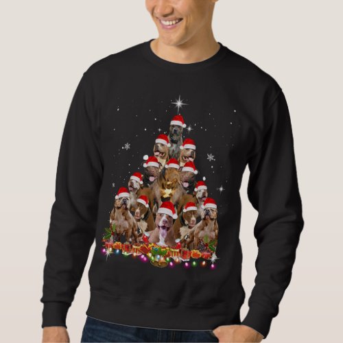 Cute Pitbull Christmas Tree Dog Santa Xmas Funny P Sweatshirt