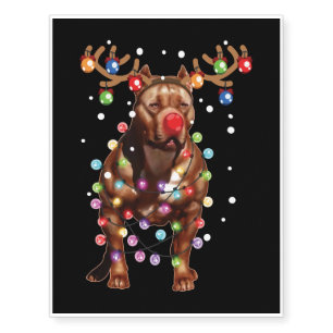 Cute Pitbull Dog Lover Funny Xmas Holiday Gift Temporary Tattoos