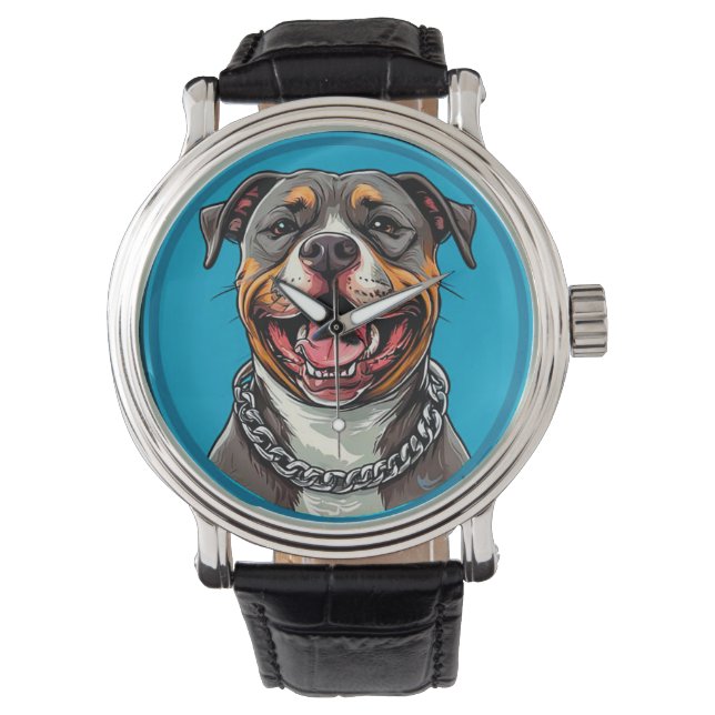 Cute Pitbull dog Watch (Front)