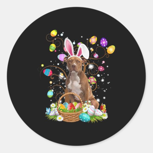 Cute Pitbull Egg Shirt Easter Day Dog Dad Dog Mom Classic Round Sticker