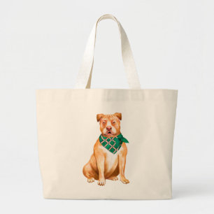Cute Pitbull Gift Pittie Puppy Dog Pit Bull Large Tote Bag
