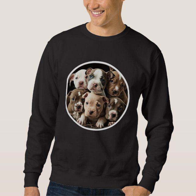 Cute Pitbull Staffy Puppies Sweatshirt (Front)