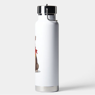 Cute Pitbull with Bandana Adorable Dog Lover Gif Water Bottle