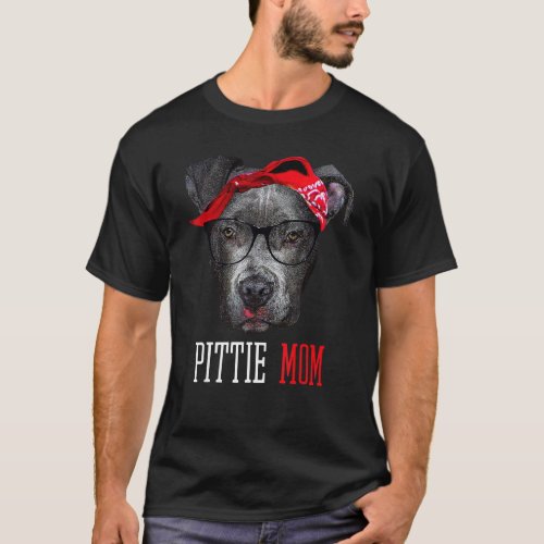 Cute Pittie Mom Pitbull Dog  Mothers Day T_Shirt