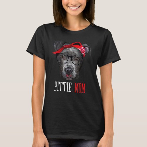 Cute Pittie Mom Pitbull Dog  Mothers Day T_Shirt