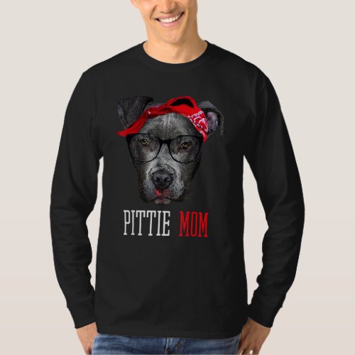 Cute Pittie Mom Pitbull Dog  Mothers Day T_Shirt