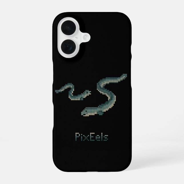 Cute "PixEels" Pixelated Eels Graphic Iphone Case (Back)