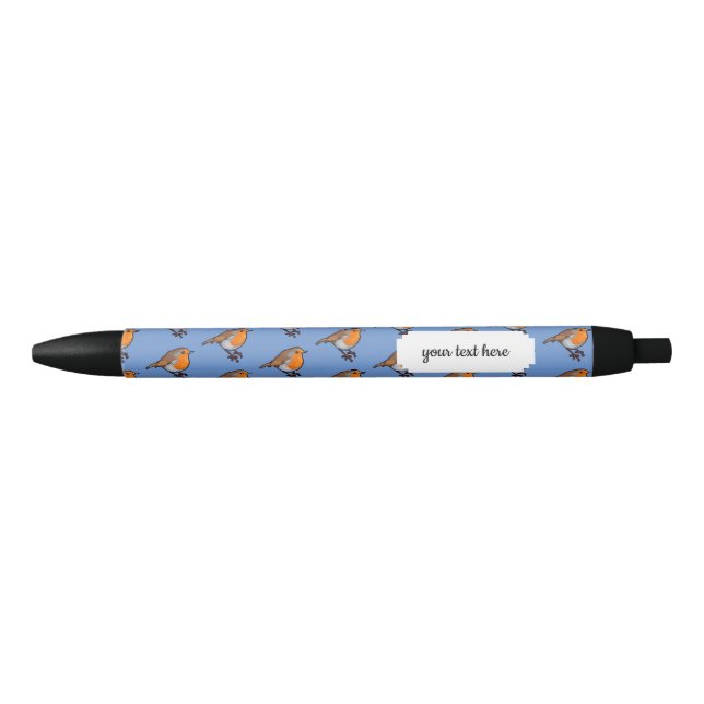 Cute Pixel Art European Robin Red Breast Pattern Pen (Front)