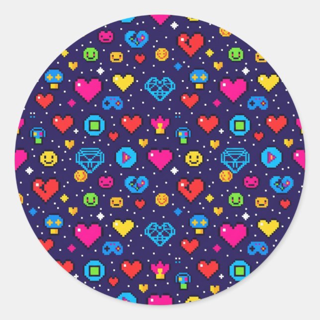 Cute Pixel Art Gaming Vinyl Sticker Pack (Front)