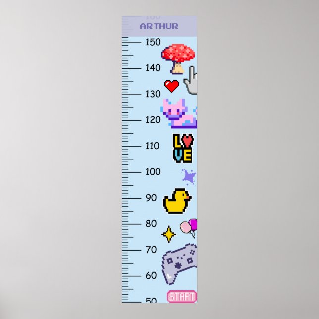 Cute Pixel Art Growth Chart Centimeter (Front)