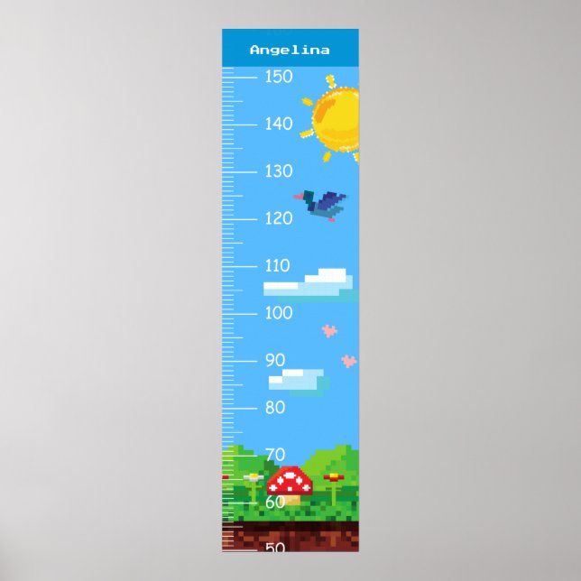 Cute Pixel Art Landscape Growth Charts (Front)