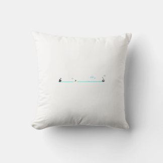 Cute Pixel Art Pirate Ship Chase Merchant Ship Throw Pillow