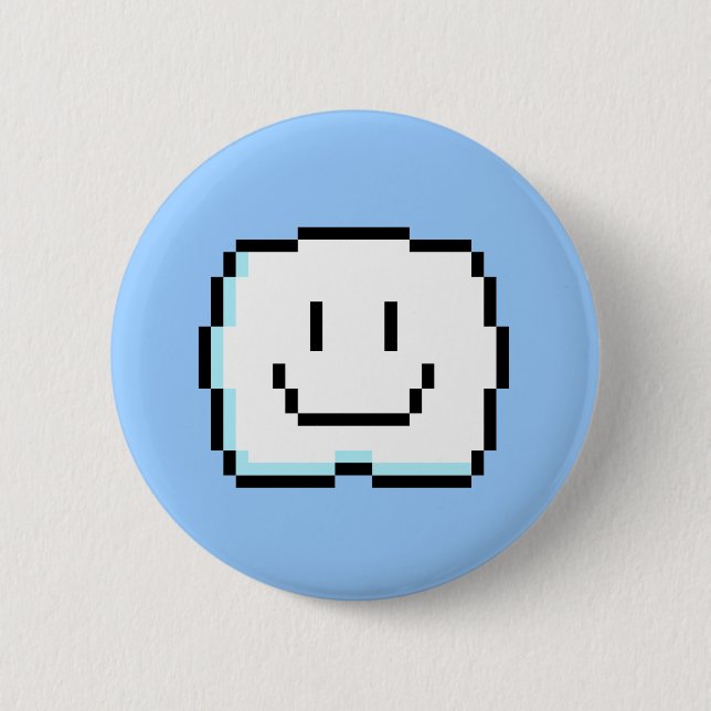 Cute Pixel Cloud Button (Front)