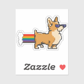 Cute Pixel Corgi Sticker