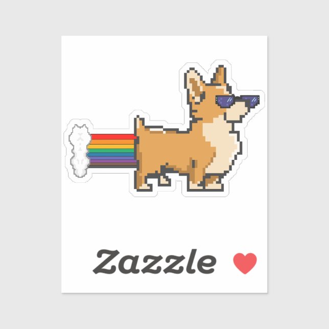 Cute Pixel Corgi Sticker (Sheet)